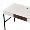 Natural and Black Writing Desk with USB Port