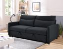 3 in 1 Convertible Sleeper Sofa Bed, Modern Fabric Loveseat Futon Sofa Couch w/Pullout Bed, Small Love Seat Lounge Sofa w/Reclining Backrest, Furnitur