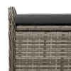 Storage Bench with Cushion Gray 45.3"x20.1"x20.5" Poly Rattan