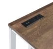 Walnut and White Writing Desk with USB Port