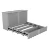 Queen Size Murphy Bed Wall Bed with drawer and a set of Sockets & USB Ports, Pulley Structure Design, Gray