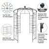 Metal Garden Arch Iron Garden Arbors Gazebo Dia81.3'' x 114.2'' High Birdcage Shape Pergola Pavilion for Wedding CeremonyOutdoor Black