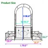 Metal Garden Arch with Gate 79.5'' Wide x 86.6'' High Climbing Plants Support Rose Arch Outdoor Black