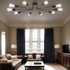 10 Light Sputnik Chandelier Black Ceiling Light Semi Flush Mount Light Ceiling Lamp