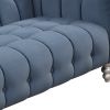 Modern 3-piece sofa set with solid wood legs, buttoned tufted backrest, Dutch fleece upholstered sofa set including three-seater sofa, double seat and