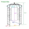 Metal Garden Arch Iron Garden Arbors Gazebo Dia81.3'' x 114.2'' High Birdcage Shape Pergola Pavilion for Wedding CeremonyOutdoor Black