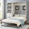 Full Size Half Self-Close and Open Murphy Bed with 1 Side Cabinet Storage Shelf, Cabinet Space-Saving Bed Perfect for Guest Room, Bed Room, Guest Room