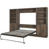 Full Size Half Self-Close and Open Murphy Bed with 2 Side Cabinet Storage Shelf, Cabinet Space-Saving Bed Perfect for Guest Room, Bed Room, Guest Room