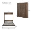 Full Size Half Self-Close and Open Murphy Bed Cabinet Space-Saving Bed Perfect for Guest Room, for Bed Room, Guest Room, Home Office, Brown