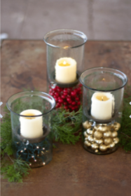 Mini Glass Candle Cylinders W Rustic Insert (Color: Clear, size: large)