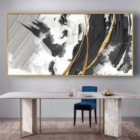 Handmade Oil Painting Abstract Vintage Black and White Thick Textured living room bedroom luxurious decoration Frameless Only Canvas (style: 2, size: 50x70cm)