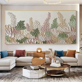 Handmade Oil Painting Abstract Flowers Landscape Oil Painting On Canvas Original Minimalist Green Floral Texture Painting Wall Art Modern Living Room (style: 1, size: 150x220cm)