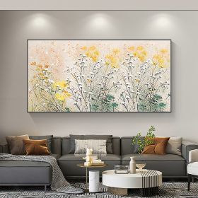 Handmade Oil Painting Abstract Daisy Flower Landscape Oil Painting On Canvas Large Original Modern Floral Textured Acrylic Painting Living Room Wall A (style: 1, size: 100x150)