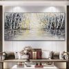 Hand Painted Oil Painting Forest Oil Painting on Canvas Living room Wall Decor Textured Wall Art Abstract Landscape Art Modern Nature Painting Custom