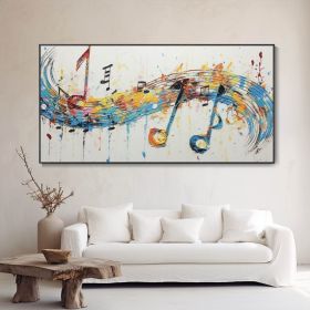 Handmade Oil Paintinf Original Beating Notes Oil On Canvas Hand Painted Musical Melody Painting Wall Artwork Singing Painting Modern Abstract Home Dec (style: 1, size: 120x240cm)