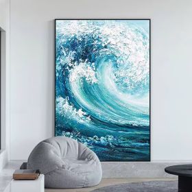 Modern Oil Painting On Canvas Abstract Oil Painting Seascape Hand Painted Large Wall Art For Home Decor (style: 1, size: 90x130cm)