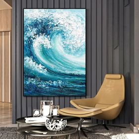 Modern Oil Painting On Canvas Abstract Oil Painting Seascape Hand Painted Large Wall Art For Home Decor (style: 1, size: 70x100cm)