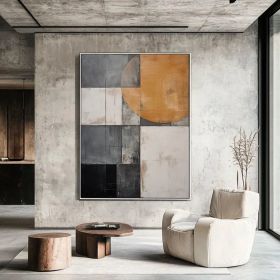 Modern Geometric Abstract Figure Wall Art – abstract art geometric wall art modern art Hand Painted Oil Painting (style: 1, size: 60x90cm)