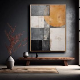 Modern Geometric Abstract Figure Wall Art – abstract art geometric wall art modern art Hand Painted Oil Painting (style: 1, size: 90x130cm)