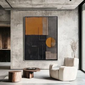 Figure Wall Art Abstract Oil Painting Hand Painted Minimalist Wall Art  Abstract Textured Shapes (style: 1, size: 90x130cm)