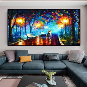 Hand Painted Night Thick Modern Canvas Oil Paintings Wall Art Abstract Landscape Pictures For Living Room Home Decoration (size: 60x90cm)