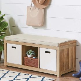 3 Cube Storage Bench; Black; Espresso; Rustic Gray; Weathered; White (Color: weathering)