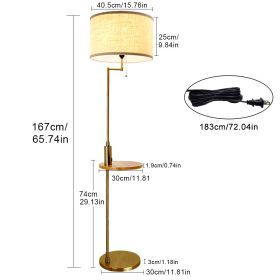 Depuley Nordic Vertical Gold USB Charging Floor Lamp Pole Floor Light Drum Shade Simple Luminaire for Bedroom Living Room Office (Color: 110-120V, Lampshade Color: style 1 - gold)