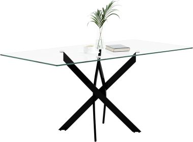 Dining Table with Chromed Legs, 47in Rectangular Kitchen Table for Kitchen Dining Room Home Office (47.24 * 27.55,Black) (Color: Black-120 70)