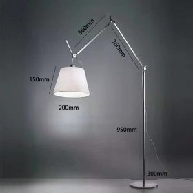 Nordic Modern Designer Long Arm LED Floor Lamp Office Study Adjustable Wall Table Light Reading Simplicity Home Decoration Art (Body Color: Cool white, Lampshade Color: Floor Lamp 4)