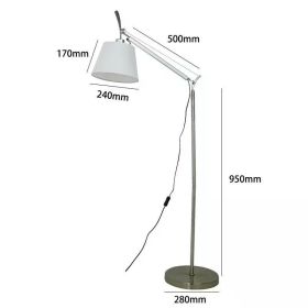 Nordic Modern Designer Long Arm LED Floor Lamp Office Study Adjustable Wall Table Light Reading Simplicity Home Decoration Art (Body Color: Tricolor dimming, Lampshade Color: Floor Lamp 3)