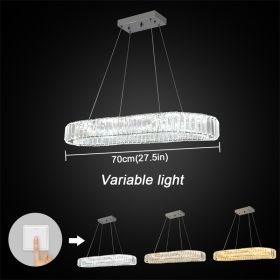 Modern Crystal Chandelier Dining Room Decor Pendant Hanging Light Fixtures For Living Room Ceiling Lamp Lustre Home Decoration (Emitting Color: Cold White, Lampshade Color: L70cm Oval)