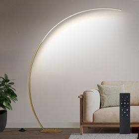 US Dimmable LED Floor Lamp with 3 Color Temperatures, Ultra Bright 2000LM Arc Floor Lamps for Living Room,Modern Tall Lamp with (Lampshade Color: Gold-67 inches)