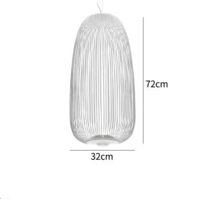 Nordic Foscarini Spokes Pendant Lamp Island Birdcage Hanging Light Italian Designer Indoor Lighting Home Decor Fixture Lamparas (Body Color: A white, Emitting Color: Dimming RC)