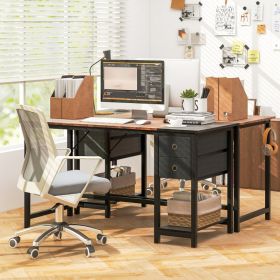 48/55-Inch Home Office Desk with 2 Drawers Hanging Hook (size: L)