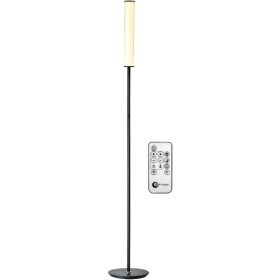 LED Cylinder Floor Lamp with Remote Control, Full Range Dimming, Adjustable Color Temperature 3000K-6000K, Minimalist Standing (Lampshade Color: Black)