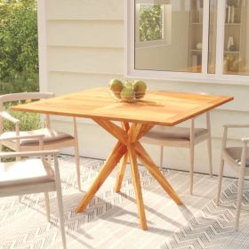 Patio Table 43.3"x43.3"x29.5" Solid Wood Acacia (Color: Brown)