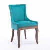 Furniture; Ultra Side Dining Chair;  Thickened fabric chairs with neutrally toned solid wood legs;  Bronze nail head;  Set of 2