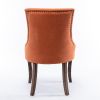 Furniture; Ultra Side Dining Chair;  Thickened fabric chairs with neutrally toned solid wood legs;  Bronze nail head;  Set of 2