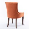 Furniture; Ultra Side Dining Chair;  Thickened fabric chairs with neutrally toned solid wood legs;  Bronze nail head;  Set of 2