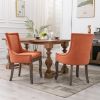 Furniture; Ultra Side Dining Chair;  Thickened fabric chairs with neutrally toned solid wood legs;  Bronze nail head;  Set of 2