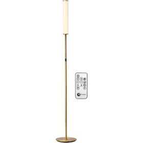 LED Cylinder Floor Lamp with Remote Control, Full Range Dimming, Adjustable Color Temperature 3000K-6000K, Minimalist Standing (Lampshade Color: Antique Brass)