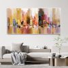 Hand Painted Urban Architecture Landscape Abstract Oil Painting Canvas Nordic Poster Wall Art Picture Living Room Home Decor