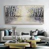 Hand Painted Oil Painting Forest Oil Painting on Canvas Living room Wall Decor Textured Wall Art Abstract Landscape Art Modern Nature Painting Custom