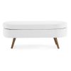 Ottoman Oval Storage Bench,Rubber Wood Legs