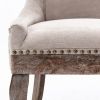 Furniture; Ultra Side Dining Chair;  Thickened fabric chairs with neutrally toned solid wood legs;  Bronze nail head;  Set of 2