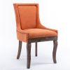 Furniture; Ultra Side Dining Chair;  Thickened fabric chairs with neutrally toned solid wood legs;  Bronze nail head;  Set of 2