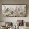 Handmade Oil Painting Abstract Flowers Landscape Oil Painting On Canvas Original Minimalist Green Floral Texture Painting Wall Art Modern Living Room