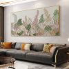 Handmade Oil Painting Abstract Flowers Landscape Oil Painting On Canvas Original Minimalist Green Floral Texture Painting Wall Art Modern Living Room