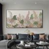 Handmade Oil Painting Abstract Flowers Landscape Oil Painting On Canvas Original Minimalist Green Floral Texture Painting Wall Art Modern Living Room