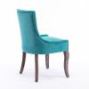 Furniture; Ultra Side Dining Chair;  Thickened fabric chairs with neutrally toned solid wood legs;  Bronze nail head;  Set of 2